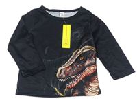 Černé triko s dinosaurem Shein