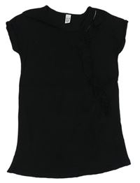 Černé tričko s volánem Zara