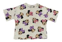 Bílé crop tričko s Minnie Disney 