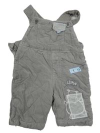 Šedé laclové zateplené manšestráky zn. Tiny Ted