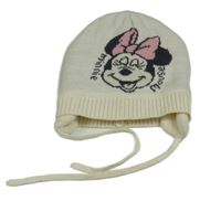 Smetanová čepice s Minnie a tkaničkou Disney