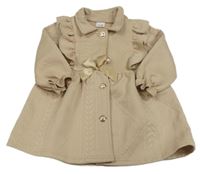 Béžový kabátek s 3D vzorem 