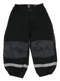 Černo-šedé zateplené outdoorové kalhoty H&M
