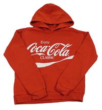 Červená mikina s logem Coca Cola a kapucí 