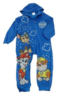 Cobaltově modrá šusťáková jarní kombinéza s PAW PATROL a kapucí NUTMEG