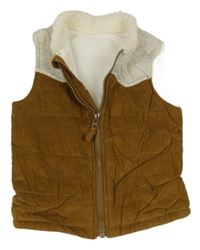 Šedo-medová teplákovo/manšetrová zateplená vesta Tu