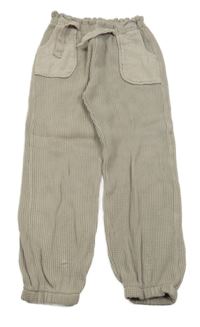 Béžové žebrované cuff tepláky Zara 