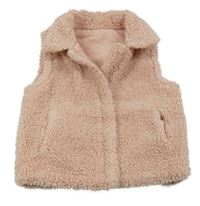 Světlerůžová huňatá podšitá vesta Dunnes
