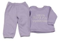 2 set - lila tepláky + mikina s nápisem Primark