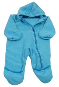 Světlemodrá fleecová kombinéza s kapucí Topomini