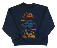 Tmavomodrá mikina s bagrem Primark