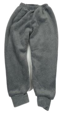 Šedé vzorované plyšové tepláky 