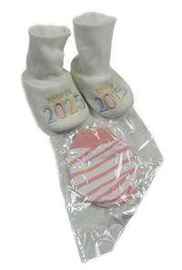 2set - Smetanové capáčky s číslem + bílo-růžové rukavice - nové