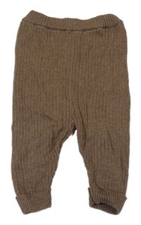 Hnědé pletené žebrované kalhoty Mamas&Papas