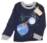Nové - Tmavomodré pyžamové triko s planetami Dunnes