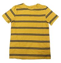 Žluto-tmavomodré pruhované tričko Primark
