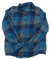 Tmavomodro-modro-šedá kostkovaná košile George 