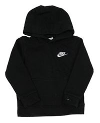 Černá mikina s logem a kapucí Nike 