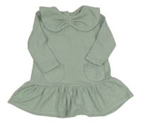 Zelenošedé šaty s límečkem a kapsami George 