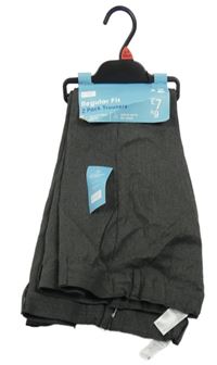 Nové - 2x - Šedé slavnostní kalhoty F&F