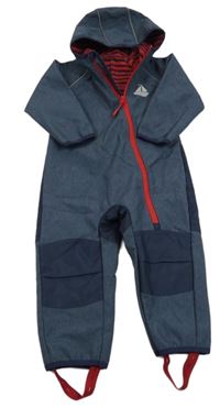 Tmavomodrá softshellová kombinéza s kapucí Seasons 