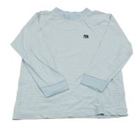 Světlemodro-bílé pruhované triko se slonem