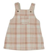 Bílo-růžové kostkované fleecové šaty George