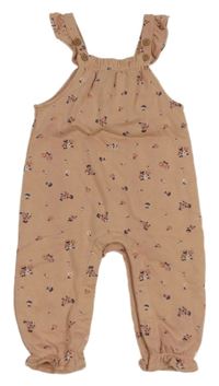 Broskvové laclové tepláky s kytičkami M&S