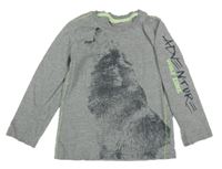 Šedé triko s vlkem Kids