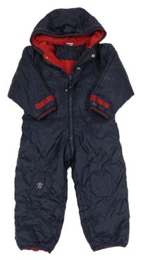 Tmavomodrá šusťáková zimní kombinéza s kapucí Impidimpi