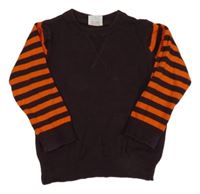 Vínovo-pruhovaný svetr Miniclub