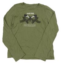 Khaki triko s motýlem Primark