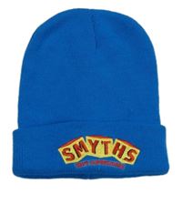 Modrá pletená čepice s výšivkou 