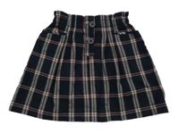 Tmavomodro-červená kostkovaná sukně Zara