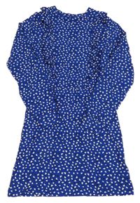 Safírové srdíčkované šaty s volánky We 