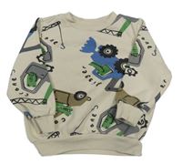 Béžová mikina s bagry F&F