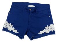 Námořnicky modré riflové kraťasy s madeirou H&M
