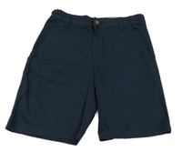 Tmavomodré plátěné chino kraťasy H&M