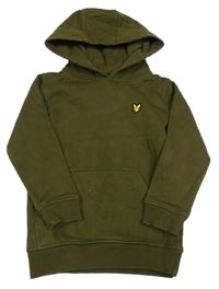 Olivová mikina s klokankou a kapucí 