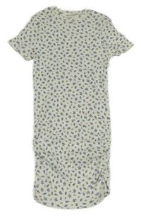 Bílé žebrované dlouhé květované šaty H&M