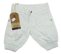Bílé capri plátěné kalhoty ATIVO