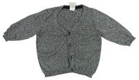 Černo-šedo-bílý melírovaný propínací svetr H&M
