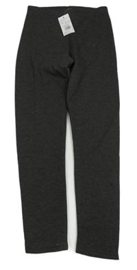 Nové - tmavošedé melírované teplákové legíny F&F