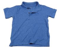 Modré melírované polo tričko s dinosaurem Next