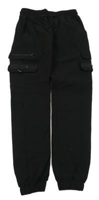 Nové - černé cargo cuff šusťákové kalhoty KIDS STAR