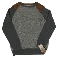 Nové - tmavošedo-bílý melírovaný svetr Rebel