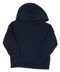 Tmavomodrá oversize mikina s kapsou a kapucí F&F