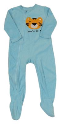 Azurový fleecový overal s tygrem a nápisem St. Bernard