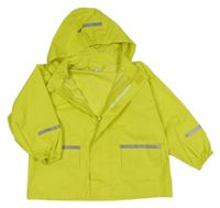 Limetková šusťáková nepromokavá bunda s krabem a odepínací kapucí impidimpi