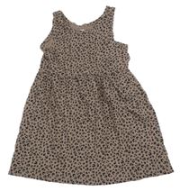 Hnědošedo-černo-šedé vzorované šaty H&M